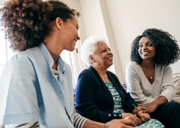 Family member using companion app for senior monitoring
